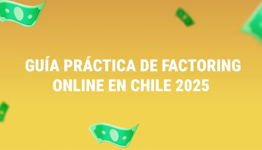 Ilustración de billetes flotando representando liquidez inmediata gracias al factoring online en Chile.